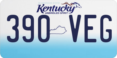 KY license plate 390VEG