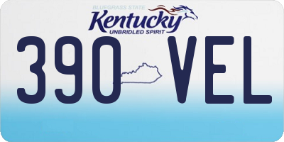 KY license plate 390VEL