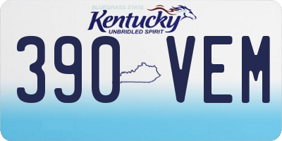 KY license plate 390VEM