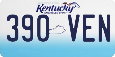 KY license plate 390VEN