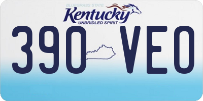 KY license plate 390VEO