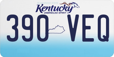 KY license plate 390VEQ