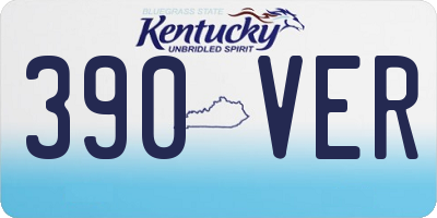 KY license plate 390VER
