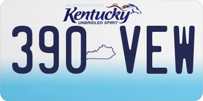 KY license plate 390VEW