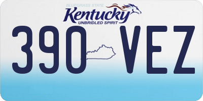 KY license plate 390VEZ
