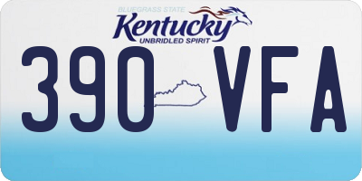 KY license plate 390VFA