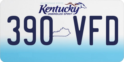 KY license plate 390VFD