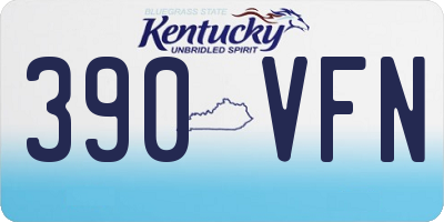 KY license plate 390VFN