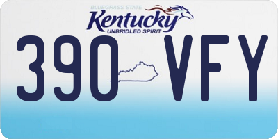 KY license plate 390VFY