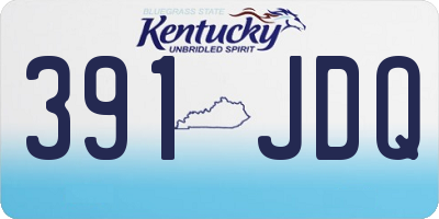 KY license plate 391JDQ