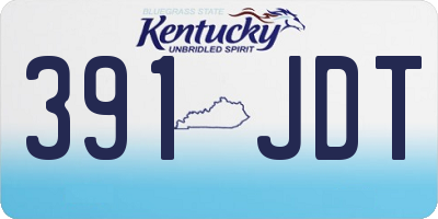 KY license plate 391JDT