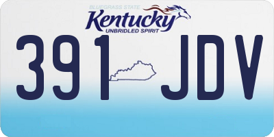 KY license plate 391JDV