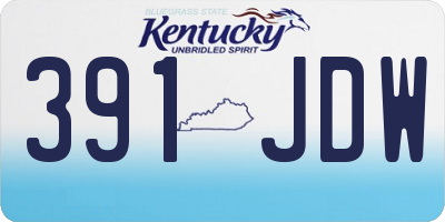 KY license plate 391JDW