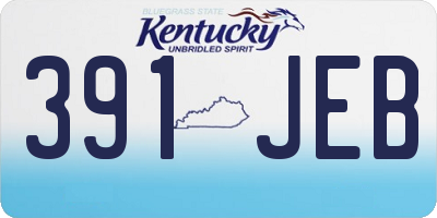 KY license plate 391JEB