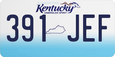 KY license plate 391JEF