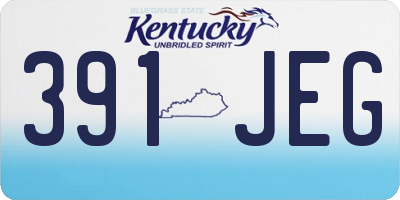 KY license plate 391JEG