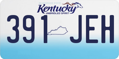 KY license plate 391JEH