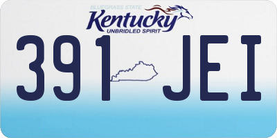 KY license plate 391JEI