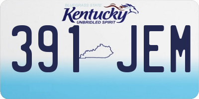 KY license plate 391JEM