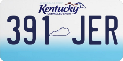 KY license plate 391JER