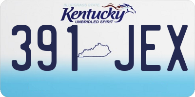 KY license plate 391JEX
