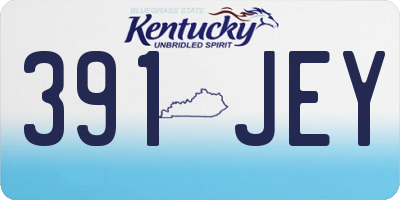 KY license plate 391JEY