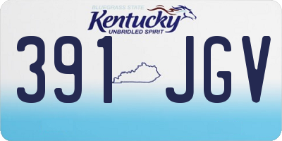KY license plate 391JGV