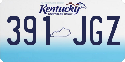 KY license plate 391JGZ