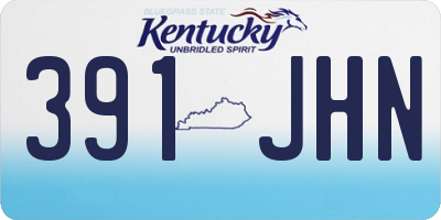 KY license plate 391JHN
