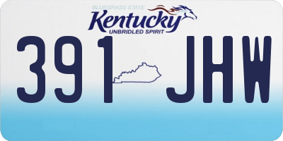 KY license plate 391JHW
