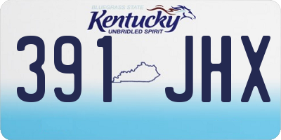 KY license plate 391JHX