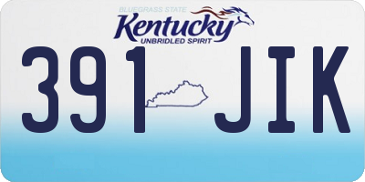 KY license plate 391JIK