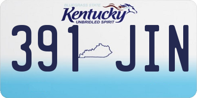 KY license plate 391JIN