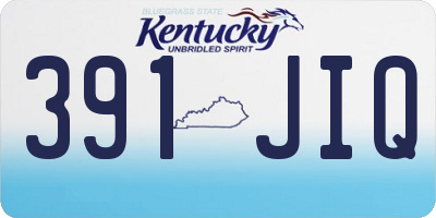 KY license plate 391JIQ