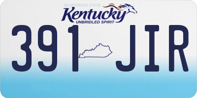 KY license plate 391JIR