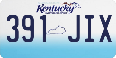 KY license plate 391JIX