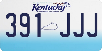 KY license plate 391JJJ