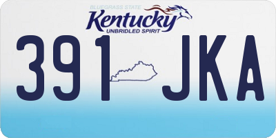 KY license plate 391JKA