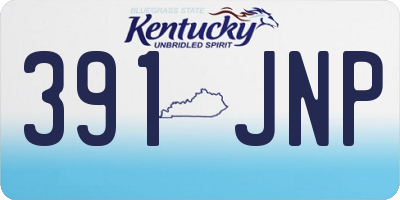 KY license plate 391JNP