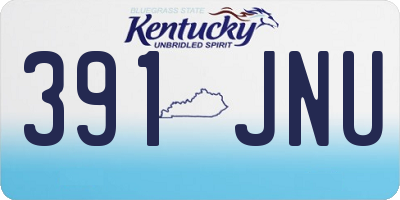 KY license plate 391JNU
