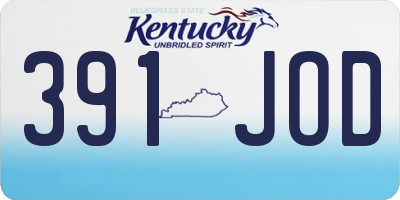KY license plate 391JOD