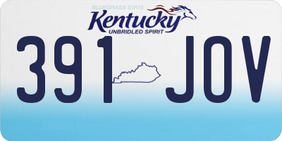 KY license plate 391JOV
