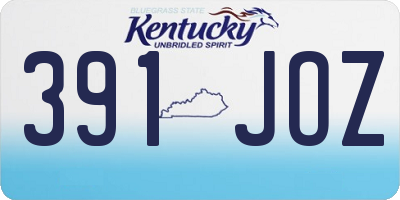 KY license plate 391JOZ
