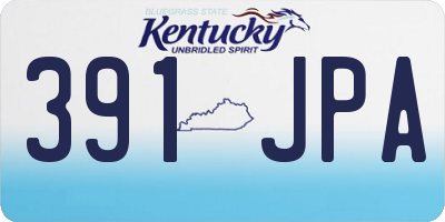 KY license plate 391JPA