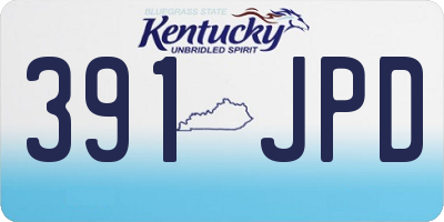 KY license plate 391JPD
