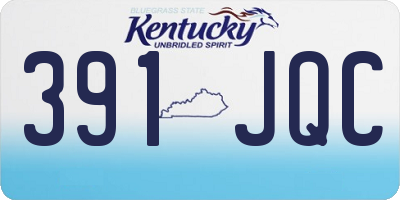 KY license plate 391JQC