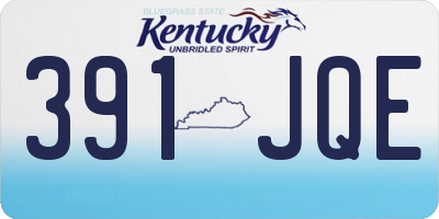 KY license plate 391JQE