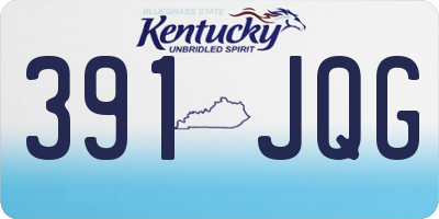 KY license plate 391JQG