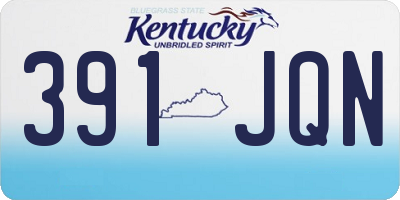 KY license plate 391JQN