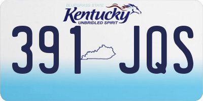 KY license plate 391JQS